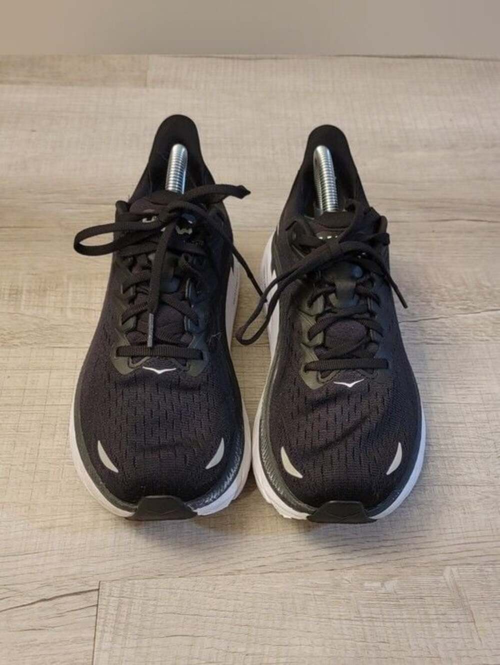 Hoka Men's Black Athletic Running Shoes with White Soles
